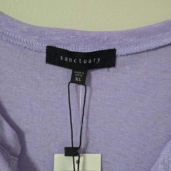 SANCTUARY Nwt Orchid Lilac Sleeveless 100% Linen Notch Neck Lightweigh Top, XL - Picture 4 of 16